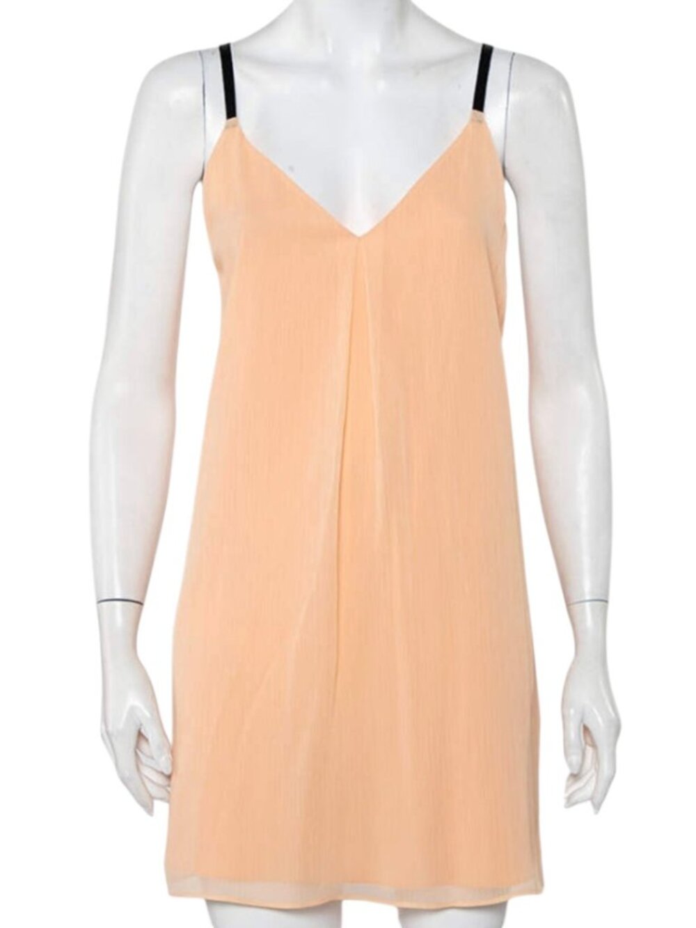 Alice + Olivia Orange Chiffon Leather Strap Kirby Shift Dress I Size: XS